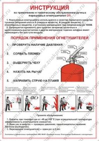Плакат Инструкция огнетушитель порошковый ОП (Пленка А4)