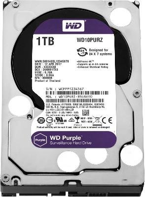 Жесткий диск для видеонаблюдения HDD 1000 GB (1 TB) SATA-III Purple (WD10PURZ)